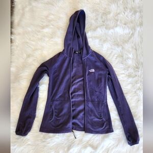 North Face small fleece zip-up gray purple